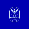 Flap wings phoenix modern vintage badge logo