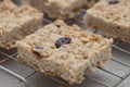 Flapjack on a cooling tray Royalty Free Stock Photo