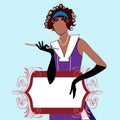 Flapper Girl with Banner