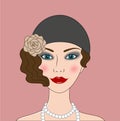 Flapper girl Retro 20s-30s style portrait