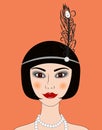 Flapper girl Retro 20s-30s style portrait