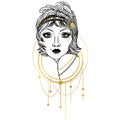 Flapper girl. Vector illustration