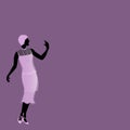 Flapper girl in colorful dress silhouette vector illustration