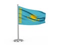 Flapping flag Kazakhstan Royalty Free Stock Photo