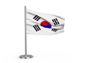 Flapping flag South Korea Royalty Free Stock Photo