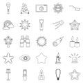 Flare icons set, outline style