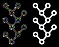 Flare Mesh 2D Binary Tree Icon with Flare Spots Royalty Free Stock Photo