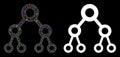 Bright Mesh Carcass Binary Tree Icon with Flare Spots Royalty Free Stock Photo