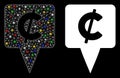 Flare Mesh Carcass Cent Map Pointer Icon with Flare Spots