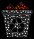Flare Mesh Carcass Full Recycle Bin with Flare Spots Royalty Free Stock Photo