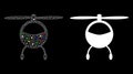 Flare Mesh Carcass Helicopter Chopper Icon with Flare Spots