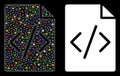 Flare Mesh Carcass Programming Script Page Icon with Flare Spots Royalty Free Stock Photo