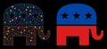 Flare Mesh Carcass Republican Elephant Icon with Flare Spots