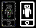 Flare Mesh Carcass Robot Communicator Icon with Flare Spots