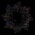 Flare Mesh Carcass Star Fireworks Flower with Flare Spots