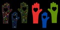 Flare Mesh Carcass Tolerance Hands Icon with Flare Spots
