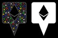 Flare Mesh 2D Ethereum Map Pointer Icon with Flare Spots