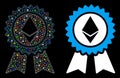 Flare Mesh 2D Ethereum Reward Seal Icon with Flare Spots