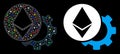 Flare Mesh 2D Ethereum Settings Gear Icon with Flare Spots