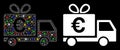 Flare Mesh 2D Euro Gift Delivery Icon with Flare Spots