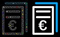 Flare Mesh 2D Euro Invoices Icon with Flare Spots