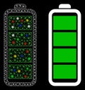 Flare Mesh 2D Full Battery Icon with Flare Spots