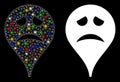 Flare Mesh 2D Sadly Smiley Map Marker Icon with Flare Spots