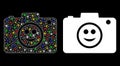 Flare Mesh 2D Smile Photo Camera Icon with Flare Spots