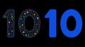 Bright Mesh Carcass 10 Digits Text Icon with Flash Spots Royalty Free Stock Photo
