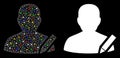 Flare Mesh Carcass Edit User Icon with Flare Spots Royalty Free Stock Photo
