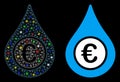 Flare Mesh 2D Euro Liquid Drop Icon with Flare Spots