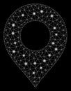Flare Mesh Wire Frame Map Marker with Flare Spots Royalty Free Stock Photo