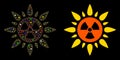 Flare Mesh Network Atomic Radiation Icon with Flare Spots