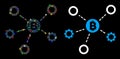 Flare Mesh Network Bitcoin Network Nodes Icon with Flare Spots Royalty Free Stock Photo