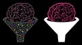 Flare Mesh Network Brain Filter Icon with Flash Spots