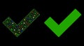 Flare Mesh Network Check Tick Icon with Flare Spots Royalty Free Stock Photo