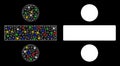 Flare Mesh Network Divide Math Operation Icon with Flare Spots
