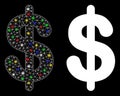 Flare Mesh Network Dollar Icon with Flare Spots Royalty Free Stock Photo