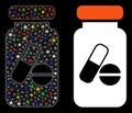 Flare Mesh Network Drugs Phial Icon with Flare Spots