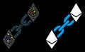 Flare Mesh Network Ethereum Blockchain Icon with Flare Spots
