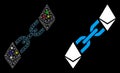 Flare Mesh Network Ethereum Blockchain Icon with Flare Spots