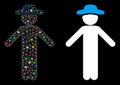 Flare Mesh Network Gentleman Apology Icon with Flare Spots