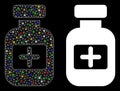 Flare Mesh Network Medication Phial Icon with Flash Spots