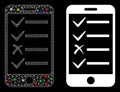 Flare Mesh Network Mobile Todo List Icon with Flare Spots