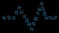 Flare Mesh Network Pulse Chart with Flare Spots Royalty Free Stock Photo