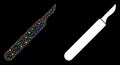 Flare Mesh Network Scalpel Icon with Flare Spots Royalty Free Stock Photo