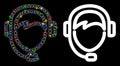 Glowing Mesh 2D Operator Icon with Light Spots Royalty Free Stock Photo