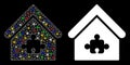 Flare Mesh 2D Puzzle Building Icon with Flare Spots