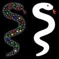 Flare Mesh Network Snake Icon with Flare Spots Royalty Free Stock Photo