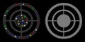 Glowing Mesh Network Target Icon with Light Spots Royalty Free Stock Photo